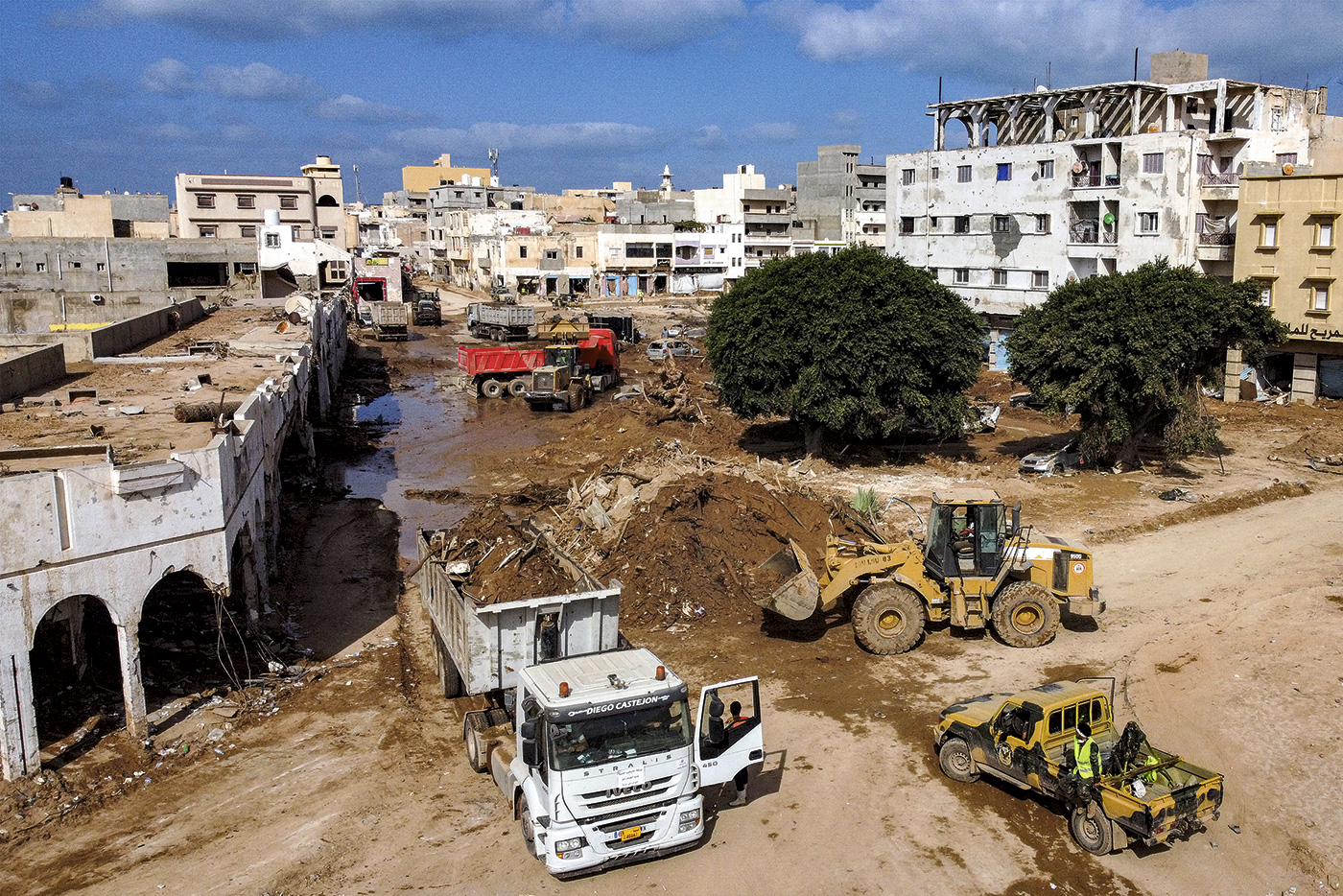 La tormenta 'Daniel' provocó la rotura de dos presasny la consecuente inundación de la zona.- MAHMUD TURKIA/AFP